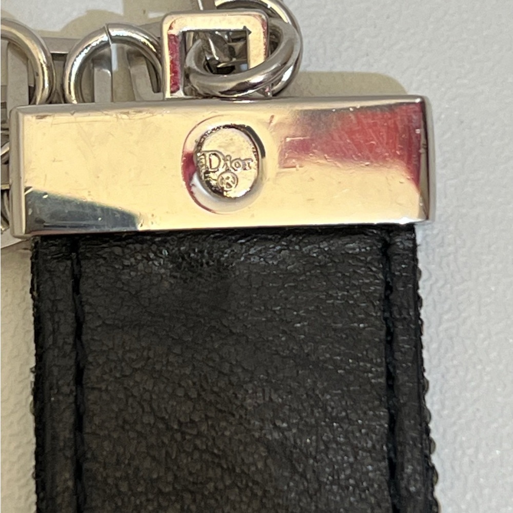 RARE Dior Leather Rhinestoned Choker Necklace - Picture 9 of 10